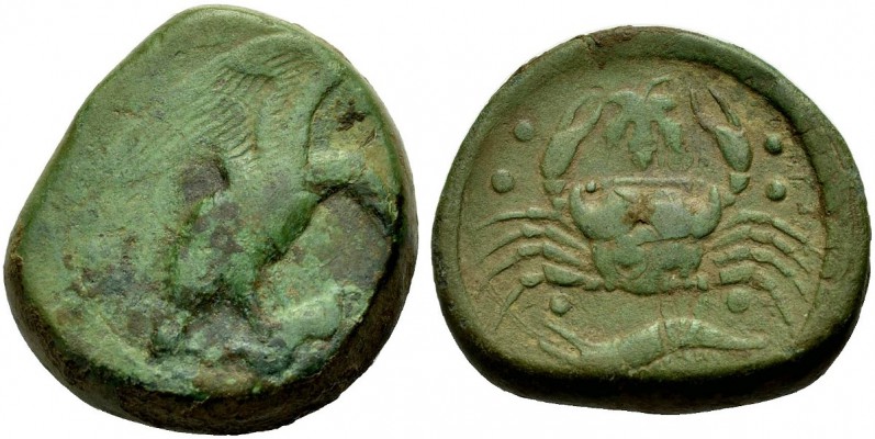 GRIECHISCHE MÜNZEN 
 SIZILIEN 
 AKRAGAS 
 Hemilitron, Bronze, ca. 425-406 v. ...