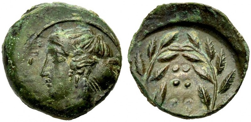 GRIECHISCHE MÜNZEN 
 SIZILIEN 
 HIMERA 
 Hemilitron, ca. 407 v. Chr. Nymphenk...