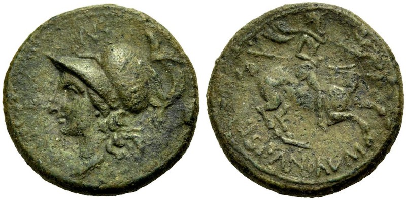 GRIECHISCHE MÜNZEN 
 SIZILIEN 
 MORGANTINA 
 Hispani in Morgantina. Bronze, 2...