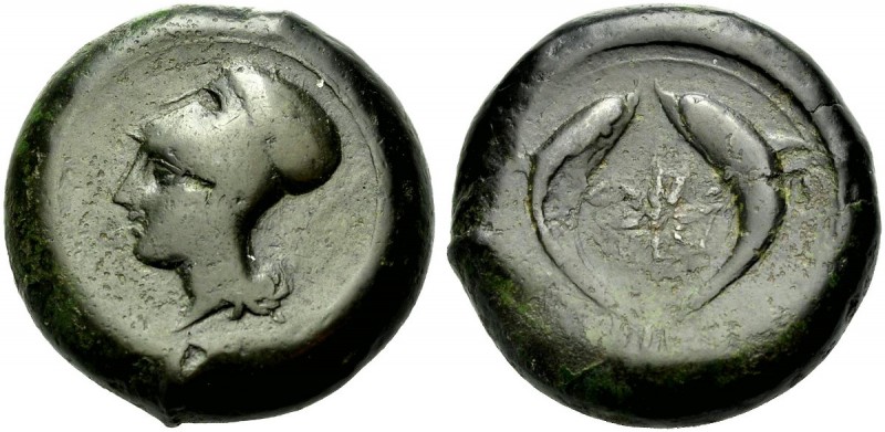 GRIECHISCHE MÜNZEN 
 SIZILIEN 
 SYRAKUS 
 Drachme, Bronze, nach 395 v. Chr. K...