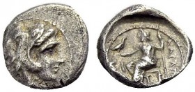 GRIECHISCHE MÜNZEN 
 MAKEDONIEN 
 KÖNIGE VON MAKEDONIEN 
 Alexander III. der Grosse, 336-323 v. Chr. 
 Obol, Sidon , 331-323 v. Chr. Jugendlicher ...