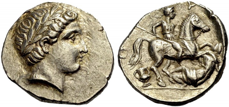 GRIECHISCHE MÜNZEN 
 PAIONIEN 
 Patraos, 340-315 v. Chr. Tetradrachmon. Jugend...
