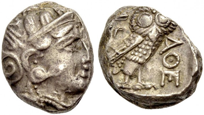 GRIECHISCHE MÜNZEN 
 ATTIKA 
 ATHEN 
 Tetradrachmon, ca. 323-297 v. Chr. Kopf...
