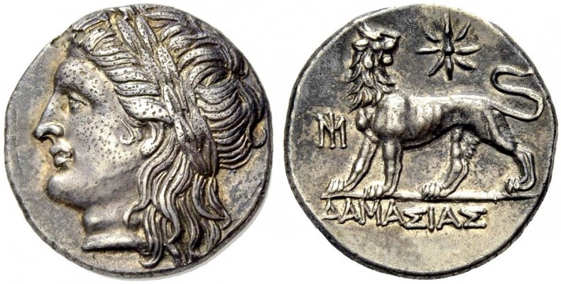 GRIECHISCHE MÜNZEN 
 IONIEN 
 MILETOS 
 Didrachmon, 294-281 v. Chr. Apollokop...