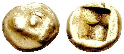 GRIECHISCHE MÜNZEN 
 IONIEN 
 PHOKAIA 
 1/24 Stater, Elektron, 625-550 v. Chr...