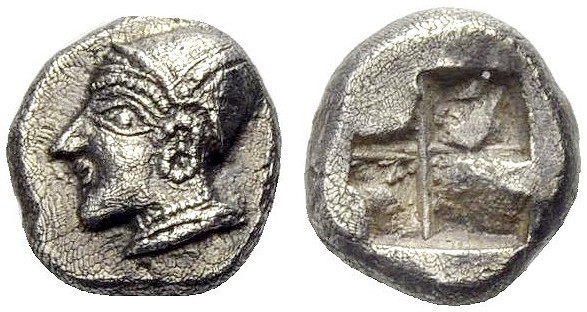 GRIECHISCHE MÜNZEN 
 IONIEN 
 PHOKAIA 
 Diobol, 510-490 v. Chr. Kopf der Arte...