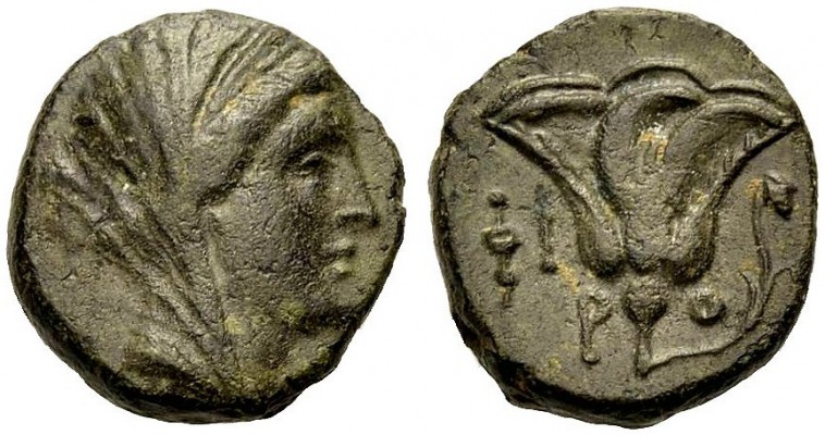 GRIECHISCHE MÜNZEN 
 INSELN VOR KARIEN 
 RHODOS 
 Bronze, 229-226 v. Chr. Kop...