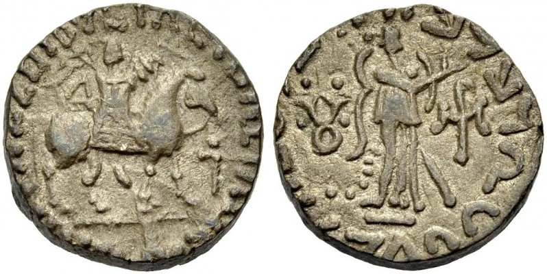 GRIECHISCHE MÜNZEN 
 BAKTRIEN 
 INDO-SKYTHEN 
 Azes I., 57-35 v. Chr. Billon-...
