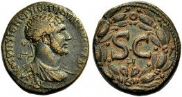 GRIECHISCHE MÜNZEN UNTER RÖMISCHER HERRSCHAFT 
 SYRIEN 
 ANTIOCHIA AM ORONTES 
 Hadrianus, 117-138 
 Bronze. Drap., gep. Büste mit L. n. r. Rv. S ...