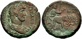 GRIECHISCHE MÜNZEN UNTER RÖMISCHER HERRSCHAFT 
 ÄGYPTEN 
 ALEXANDRIA 
 Hadrianus, 117-138 
 Bronzedrachme, Jahr 17, 132-133. Drap. Büste mit L. n....