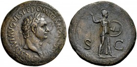 RÖMISCHE MÜNZEN 
 KAISERZEIT 
 Domitianus Caesar, 69-81. 
 Sesterz, 80-81. Als Caesar unter Titus, nach der Vergötterung Vespasians. CAES DIVI AVG ...