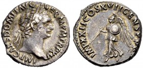 RÖMISCHE MÜNZEN 
 KAISERZEIT 
 Domitianus Caesar, 69-81. 
 Denar, Rom, 95-96. IMP CAES DOMIT AVG GERM PM TRP XV Büste mit L. n. r. Rv. IMP XXII COS...