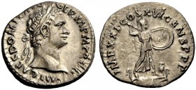 RÖMISCHE MÜNZEN 
 KAISERZEIT 
 Domitianus, 81-96. 
 Denar, 92. Büste mit L. n. r. IMP CAES DOMIT (AVG) GERM PM TRP (XI). Rv. IMP XXI COS XVI CENS P...