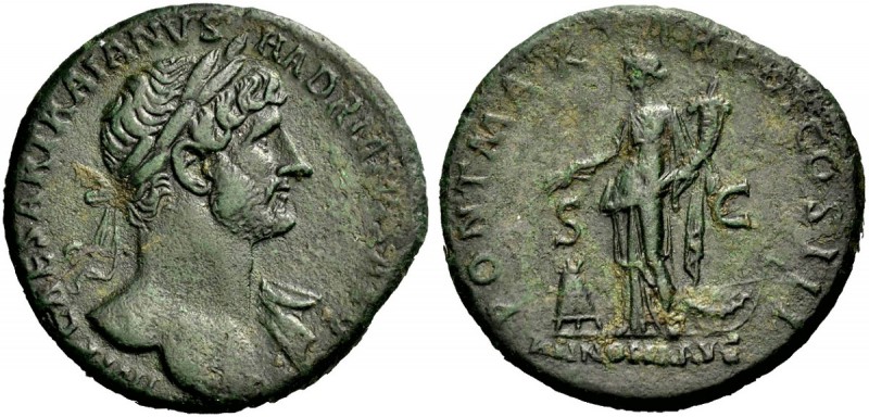 RÖMISCHE MÜNZEN 
 KAISERZEIT 
 Hadrianus, 117-138. 
 Sesterz, Rom, 119-121/12...