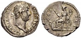 RÖMISCHE MÜNZEN 
 KAISERZEIT 
 Hadrianus, 117-138. 
 Denar, Rom, 134-138. HADRIANVS AVGVSTVS PP. Büste mit L. n. r. Rv. COS III. Abundantia oder An...