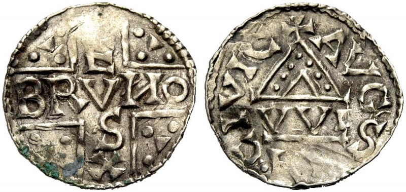 ALTDEUTSCHE MÜNZEN UND MEDAILLEN 
 AUGSBURG, BISTUM 
 BRUNO, 1006-1029. Denar....