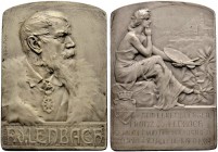 ALTDEUTSCHE MÜNZEN UND MEDAILLEN 
 BAYERN, KÖNIGREICH 
 OTTO, 1886-1913 
 Versilberte Bronzeplakette 1903 (von Kautsch) auf den Maler F. von Lenbac...