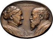 ALTDEUTSCHE MÜNZEN UND MEDAILLEN 
 BAYERN, KÖNIGREICH 
 OTTO, 1886-1913 
 Einseitige Bronzeplakette 1911 (von H. Schwegerle) auf die goldene Hochze...