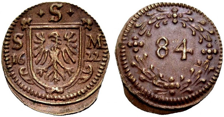 ALTDEUTSCHE MÜNZEN UND MEDAILLEN 
 SCHWEINFURT, STADT 
 Kupfer-Körtling 1622. ...