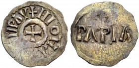 EUROPÄISCHE MÜNZEN UND MEDAILLEN 
 ITALIEN 
 PAVIA (LOMBARDIA) 
 LOTHARIO I., 840-855. Denario. Kleines Kreuz, +HLOTHARIVS IMP AV Rv. PAPIA 1,55 g....