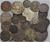 EUROPÄISCHE MÜNZEN UND MEDAILLEN 
 SCHWEIZ 
 ZÜRICH 
 STÄDTISCHE MÜNZEN 
 LOT: Kleinmünzen des 17. bis 19. Jh., sowie eine zeitgenössische Cu-Fäls...