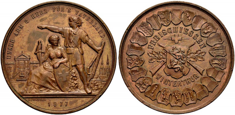 EUROPÄISCHE MÜNZEN UND MEDAILLEN 
 SCHWEIZ 
 ZÜRICH 
 MEDAILLEN 
 Bronzemeda...