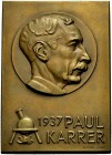 EUROPÄISCHE MÜNZEN UND MEDAILLEN 
 SCHWEIZ 
 ZÜRICH 
 MEDAILLEN 
 Einseitige Bronzeplakette 1937 (von W. F. Kunz) auf die Verleihung des Nobelprei...