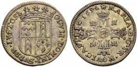 EUROPÄISCHE MÜNZEN UND MEDAILLEN 
 SCHWEIZ 
 NEUENBURG, FÜRSTENTUM 
 MARIE DE NEMOUR, 1694-1707 
 16 Kreuzer 1694. Gekröntes Wappen. Rv. Vier gekr...