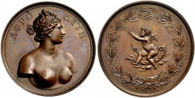 EUROPÄISCHE MÜNZEN UND MEDAILLEN 
 SCHWEIZ 
 GENF 
 MEDAILLEN 
 Bronzemedaille o. J. (von Antoine Bovy, * 1795 in Genf, + 1877 ebd.). Brustbild de...