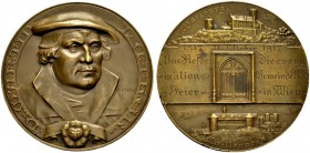MEDAILLEN 
 THEMATISCHE MEDAILLEN 
 REFORMATION. Bronzemedaille 1917 (von Prinz) der evangelischen Gemeinde von Wien auf die 400-Jahrfeier der Refor...