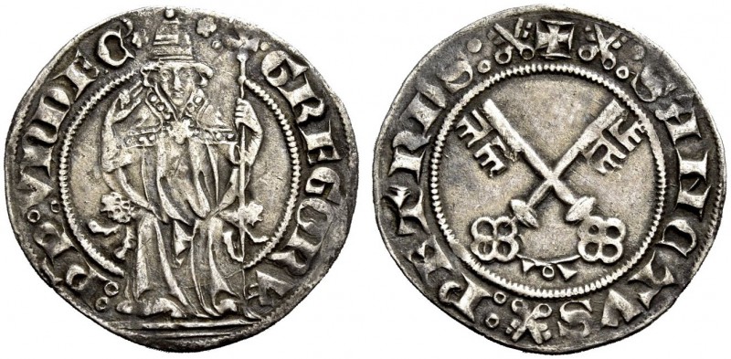 Avignone. Gregorio XI (Pierre Roger de Beaufort), 1370–1378. Grosso, AR 2,54 g. ...