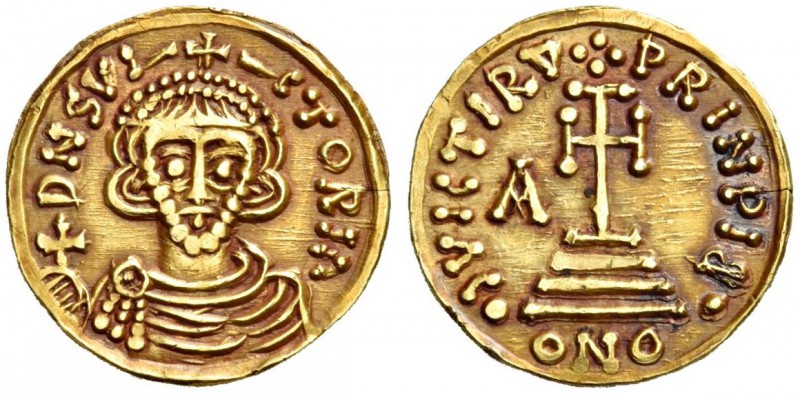 Benevento. Arichi II principe, 774-787. Solido, AV 3,85 g. DNSVI – CTORIA Busto ...
