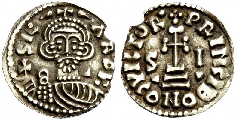 Benevento. Sicardo principe, 832-839. Solido al tipo di Giustiniano II, EL 3,28 ...