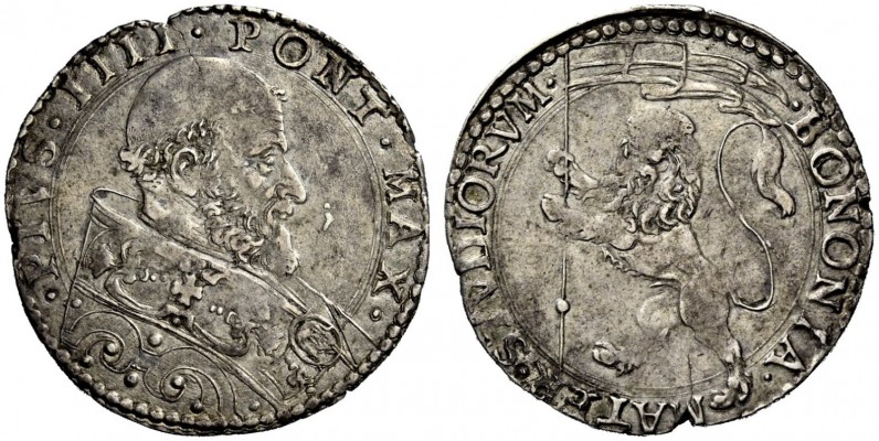 Bologna. Pio IV (Giovannangelo de’Medici), 1559–1565. Bianco, AR 4,83 g. ·PIVS·I...