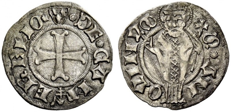 Camerino. Governo popolare, 1434-1444. Grosso, AR 0,91 g. Armetta della Città DE...