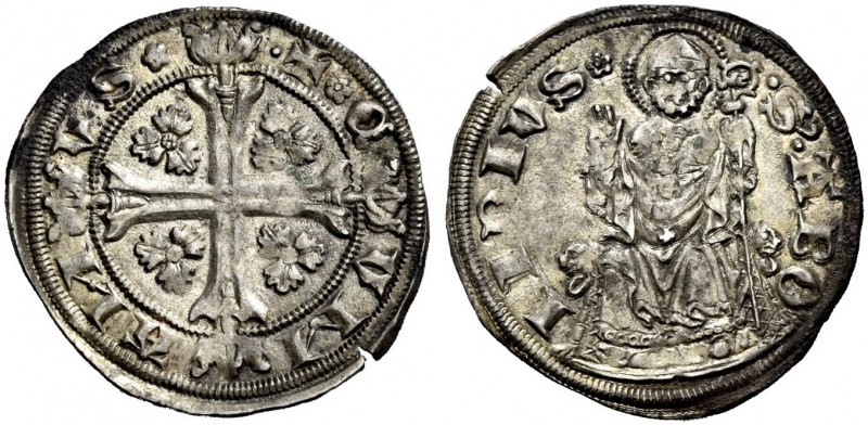 Como. Repubblica Abbondiana, 1447-1448. Grosso, AR 2,90 g. C – VM – AN – VS Croc...