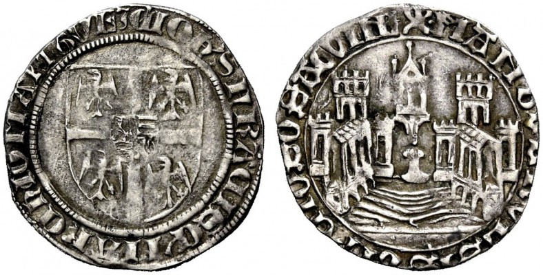 Mantova. Gian Francesco Gonzaga marchese, 1407-1444. Grosso, AR 2,27 g. IOhS FRA...