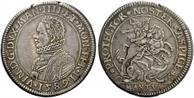 Mantova. Vincenzo I Gonzaga, 1587-1612. Ducatone 1589, AR 31,03 g. VIN D G DVX MAN IIII ET MON FER II Busto corazzato a s., con colletto alla spagnola...