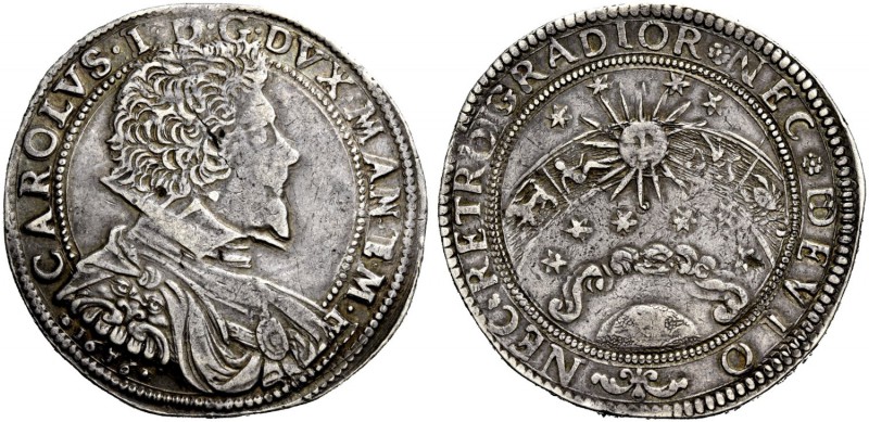 Mantova. Carlo I Gonzaga-Nevers, 1627-1637. Ducatone 1636, AR 31,78 g. CAROLVS I...