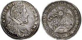 Mantova. Carlo I Gonzaga-Nevers, 1627-1637. Ducatone 1636, AR 31,78 g. CAROLVS I D G DVX MAN ET M F Busto corazzato a destra con alto colletto, spalla...