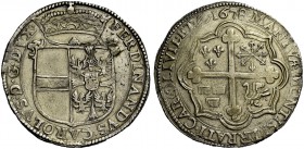 Mantova. II periodo: 1669-1707. Scudo 1678, AR 21,95 g. FERDINANDVS CAROLVS D G DVX Scudo coronato inquartato alle devise dei casati Asburgo e Lorena;...
