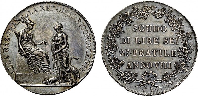 Milano. Repubblica Cisalpina, 1800-1802. Scudo da 6 lire anno VIII (1800). Pagan...