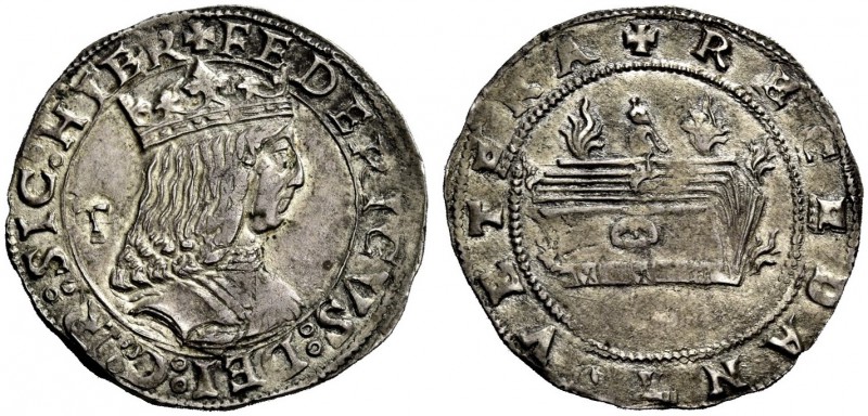 Napoli. Federico III d’Aragona, 1496-1501. Carlino, AR 3,96 g. FEDERICVS DEI G R...