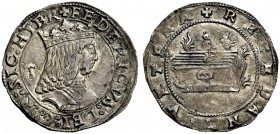 Napoli. Federico III d’Aragona, 1496-1501. Carlino, AR 3,96 g. FEDERICVS DEI G R SIC HIER Busto coronato e corazzato a d.; dietro, T (Gian Carlo Tramo...