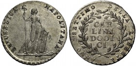 Napoli. Repubblica Napoletana, 1799. Da 12 carlini anno VII/1799, AR 27,55 g. Pannuti-Riccio 1. MIR 413.
 q.Spl