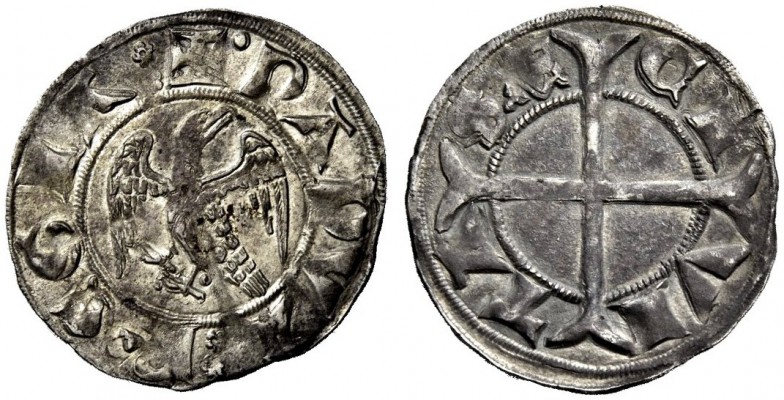 Padova. Ulrico di Valdsee, 1320-1321. Grosso aquilino, AR 1,41 g. PADVA REGIA Aq...