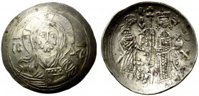 Palermo. Guglielmo I re, 1154-1166. Ducale 1156, AR 2,79 g. IC – XC Busto nimbato del Redentore di fronte, con il Vangelo nella mano s. Rv. W REX Re G...