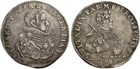 Parma. Odoardo Farnese, 1622-1646. Scudo 1626, AR 27,29 g. ODOARDVS FAR PAR Έ PLA DVX V Busto corazzato a d. con gorgiera, sotto, nel giro, A A (Agost...