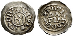 Pavia. Ugo di Arles re d’Italia, 926-947 con Lotario II, 931-947. Denaro, AR 1,61 g. +VGOLOHTARIV Monogramma di Ugo. Rv. + XPIITIANA REL intorno a PA ...