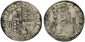 Pesaro. Giovanni Sforza, 1480-1500 e 1503-1510. Grosso, AR 2,18 g Armetta IO S DEARA CO COTI PISAV D Stemma quadripartito a tutto campo. Rv. S M ORA –...